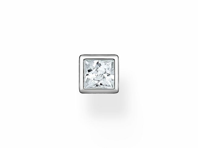 Ohrstecker von Thomas Sabo in Sterling Silber mit einem glitzernden Zirkonia Stein, stilvolles Einzelstück für elegante Akzente, Modell H2256-051-14.