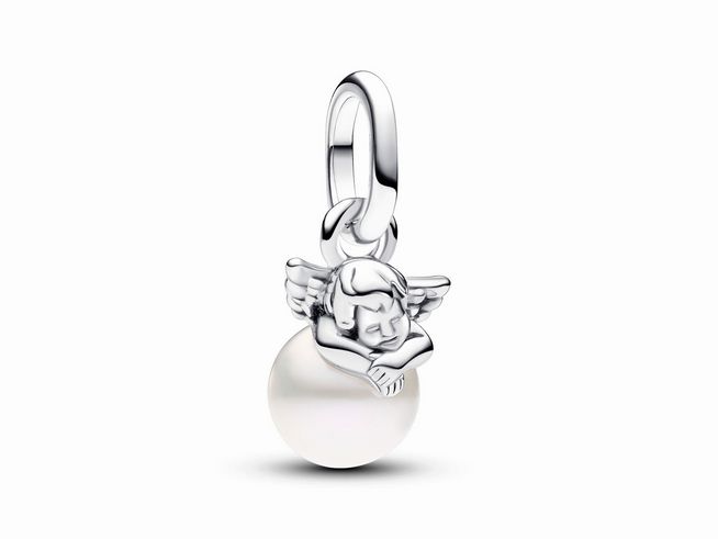 Pandora ME 793108C01 - Amor Mini-Charm-Anhänger - Sterling Silber - Zuchtperle Weiß