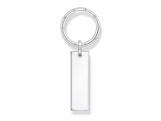 Thomas Sabo Gravur Schlüsselring mir Column-Tag-Anhänger KR17-637-21 Silber - geschwärzt