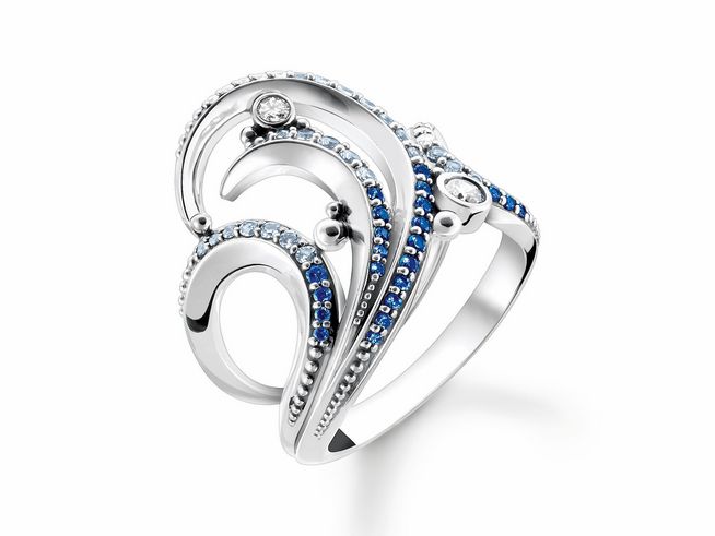 Thomas Sabo Ring TR2378-644-1-52 Sterling Silber geschw. - synth. Spinell - Zirkonia - Gr. 52