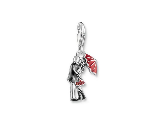 Thomas Sabo 2069-664-10 Charm-Anhänger - Küssendes Paar - Silber gesch. & Kaltemail - Rot