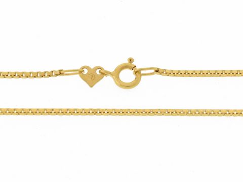 Veneziakette 585 Gold - 38 cm - 1,3 x 1,3 mm - Federring