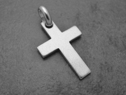 Kreuz Anhänger - 30 mm Sterling Silber rhod. - religiöse