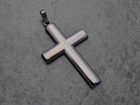 Anhänger Kreuz - Sterling Silber - Ruthenium - Anthrazit - ausdrucksstark