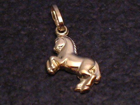 Anhänger Pferdchen - Pony - Gold 333 - tierisch