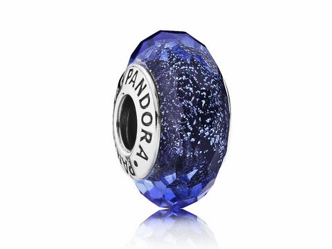 PANDORA 791646 Schillernd blaue Facetten Charm - Silber - Murano-Glas schillernd-blau