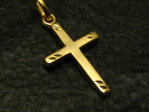 Goldkreuz - diamantiert und mattiert - Gold 333