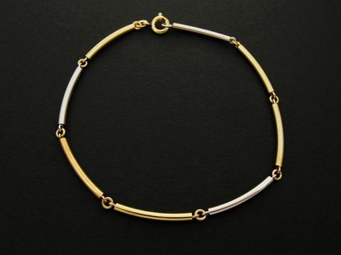 Armband Röhrendesign - 2 x 2 mm - Gold 333 tricolor - 19 cm