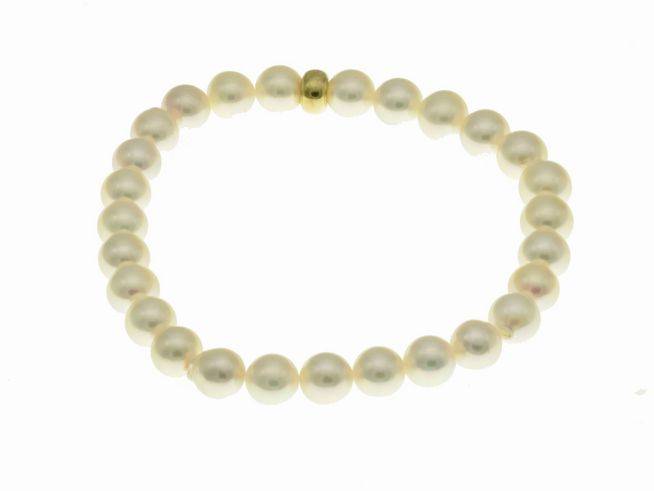 Armband rund - Akoya Zuchtperle - Gold 585 19,5 cm - eindrucksvoll