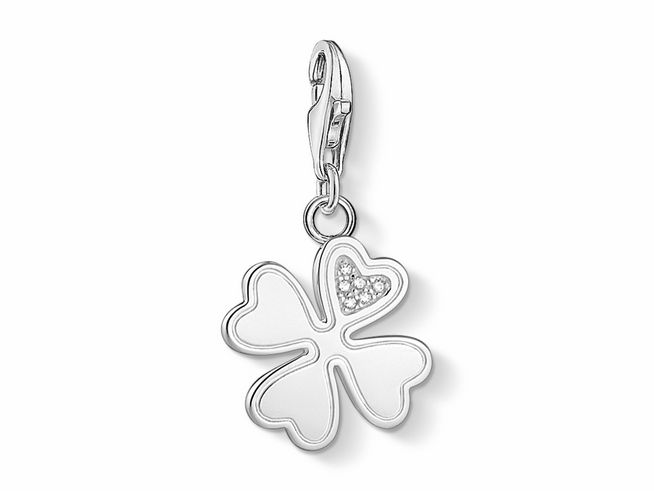 Thomas Sabo 1733-051-14 - Charm-Anhänger Kleeblatt - Sterling Silber + Zirkonia - Kleeblatt Glücksbringer