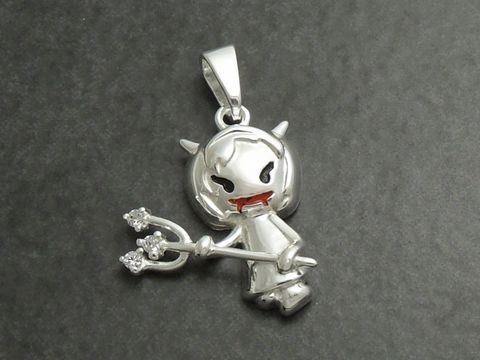 Teufelchen Anhänger Zirkonia - 925 Sterling Silber