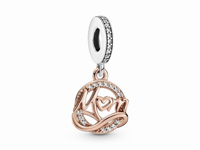 Pandora Rosé 789374C01 Zweifarbiger Mama-Baumel-Charm - Zirkonia