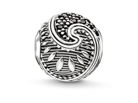 Thomas Sabo K0214-643-11 KARMA BEADS - Maori - Silber geschw. - Zirkonia schwarz