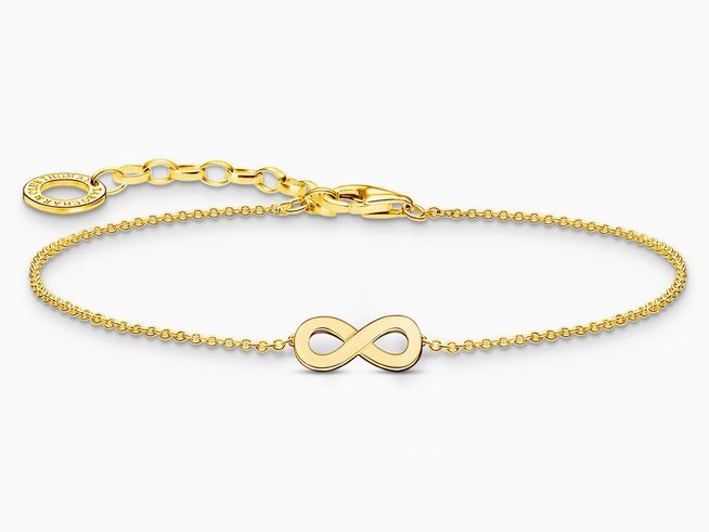 Thomas Sabo Essentials A2161-413-39-L19V Armband - Infinity - Unendlichkeit - Silber Gelbgold verg. - 16 bis 19 cm