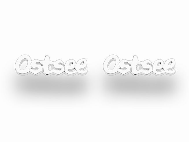 DUR Ohrring - Ostsee Schriftzug - O5468 - Sterling Silber rhodiniert