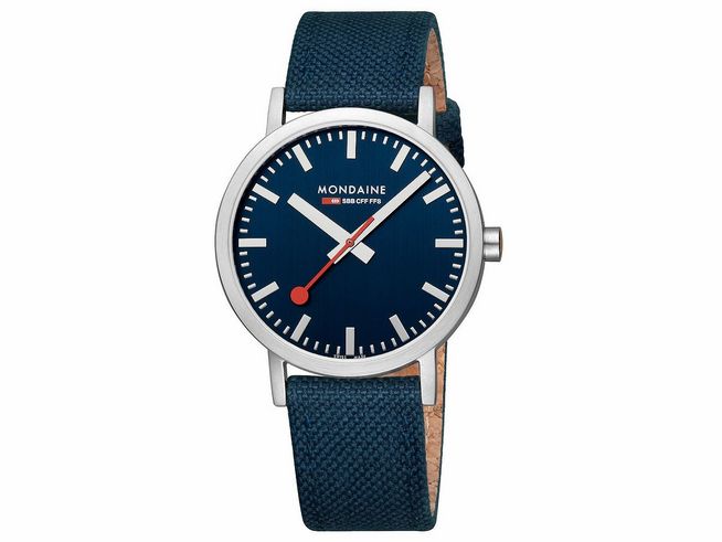 Mondaine Uhr Classic - A660.30360.40SBD - 40 mm - Ziffernblatt Ozeanblau