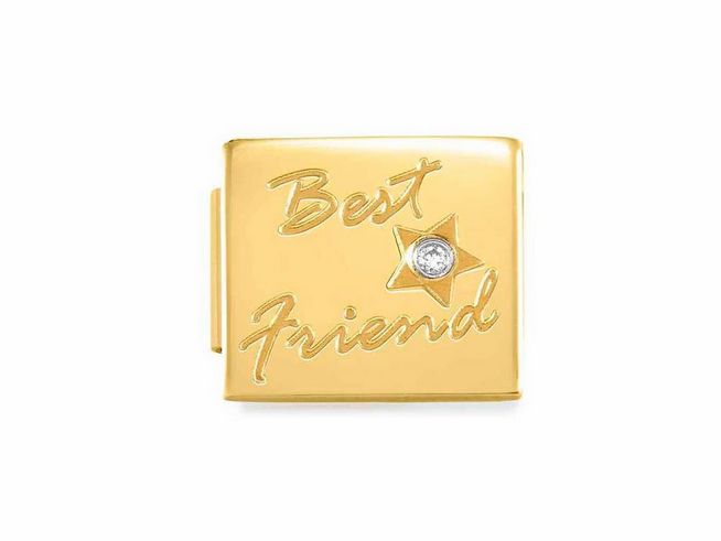 Nomination 230308 06 GLAM SYMBOLE - Edelstahl + Cubic Zirconia - Gelbgold PVD-besch. - Best Friend