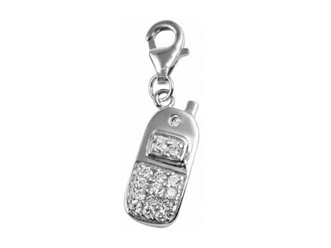 Sterling Silber Handy charms Anhänger mit Zirkonia