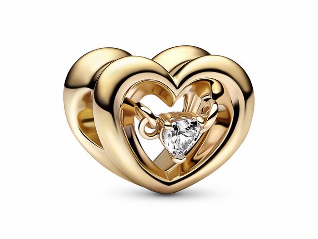 Pandora Charm 762493C01 - Herz - Gelbgold Vergoldung - Zirkonia