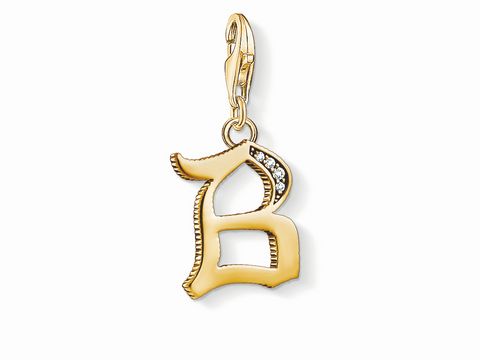 Thomas Sabo 1608-414-39 - Charm-Anhänger Buchstabe -B- vergoldet