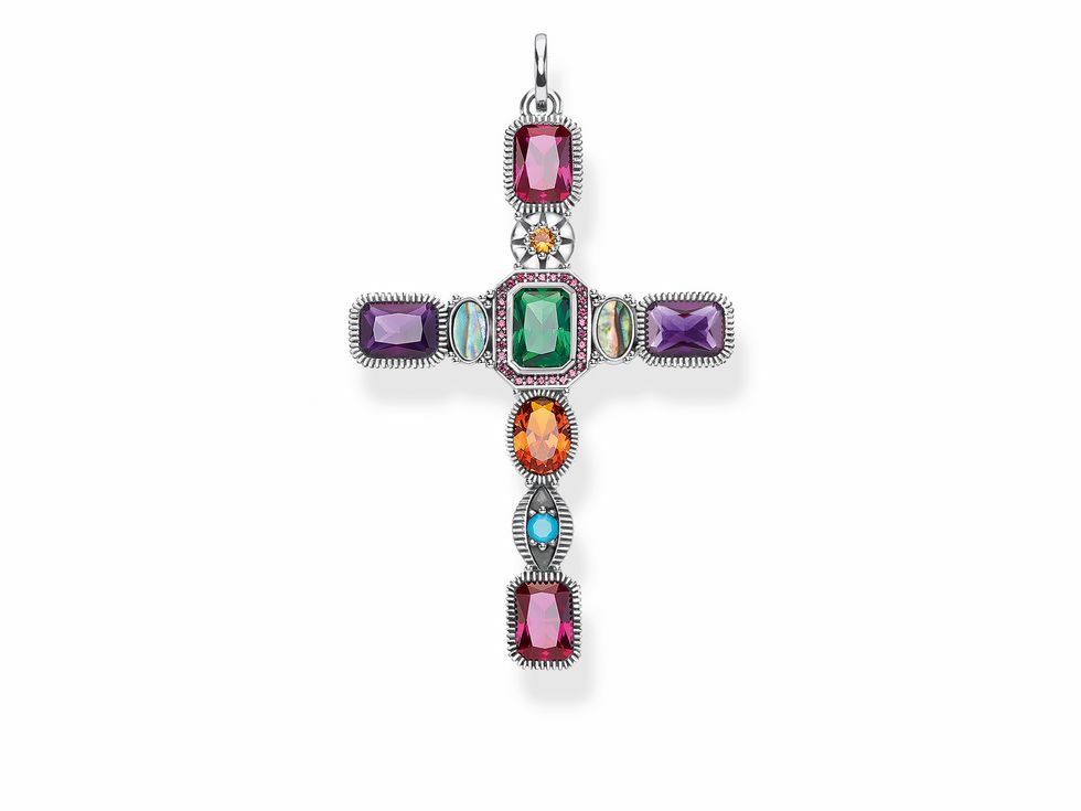 Thomas Sabo - Anhänger - PE859-294-7 - Kreuz - Sterling Silber - Abalone Perlmutt - mehrfarbig