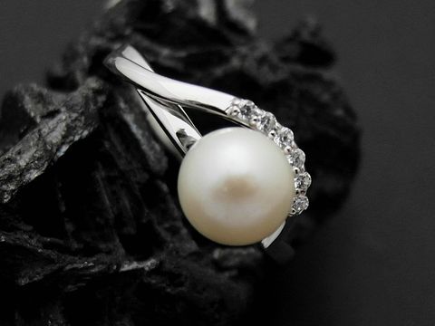 Silber Ring - Traumperle - elegant - Süßwasserzuchtperle + Zirkonia - Gr. 58