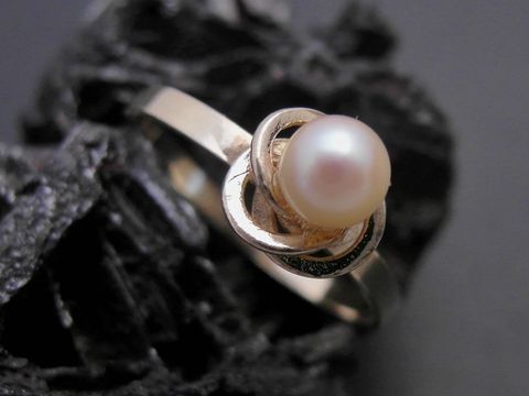 Gold Perlen Ring - unvergänglich - Gr. 50 - Zuchtperle 4,6 mm - Gold 333