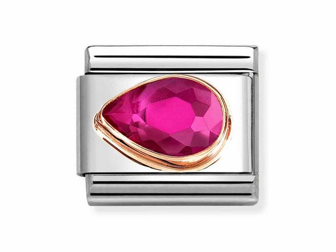 Nomination 430605 05 Classic - Pink - Zirkonia - Tropfen - Links - Roségold & Edelstahl