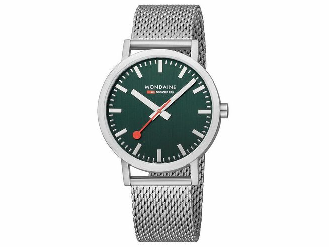 Mondaine Uhr Classic - A660.30360.60SBJ - 40 mm - Ziffernblatt Waldgrün