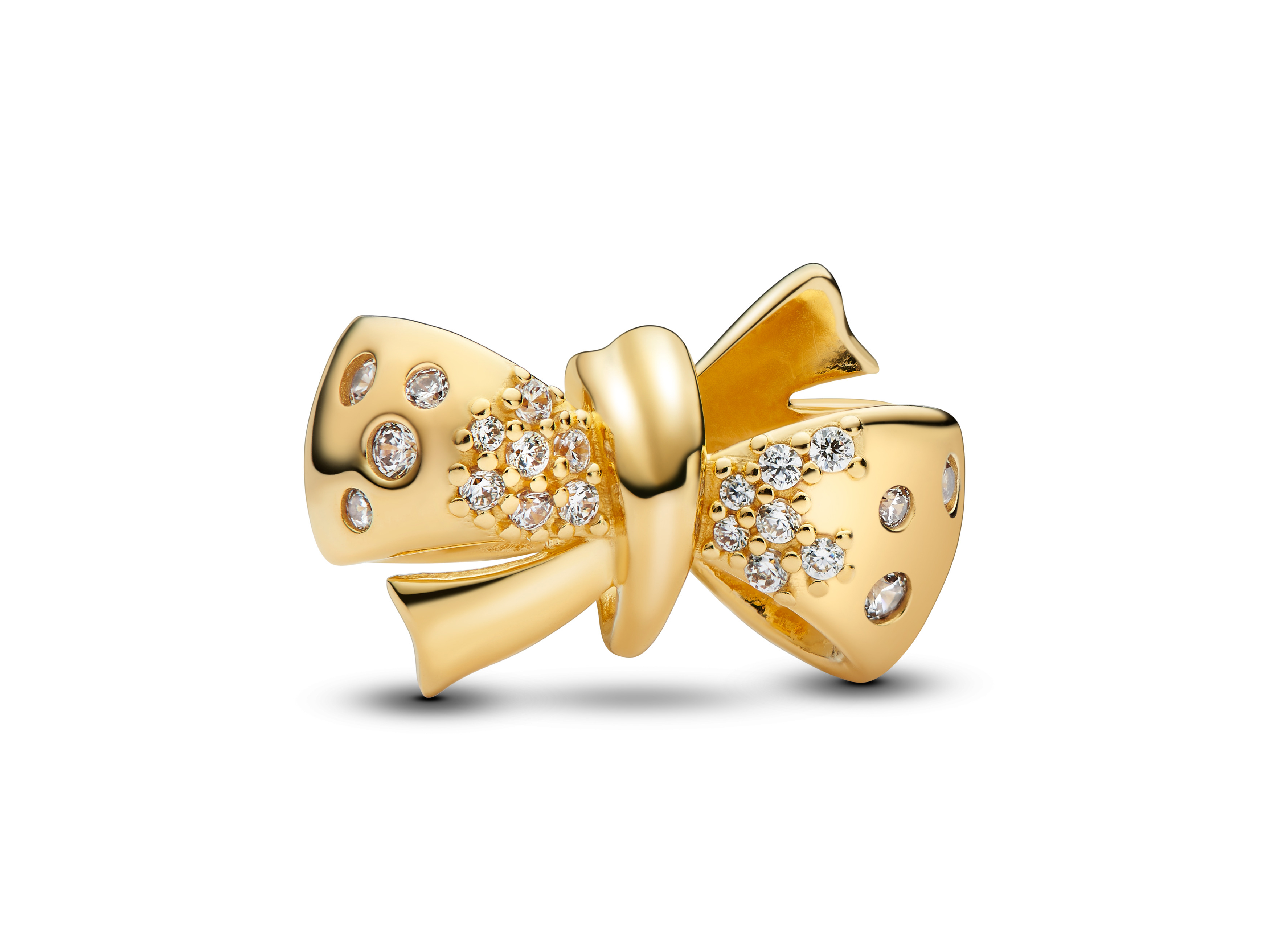 Pandora 763442C01 Schleife - Gelbgold verg. Charm mit klarem Zirkonia