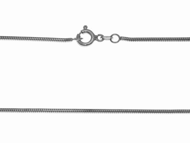 Sterling Silber Kette rhodiniert - Schlangenmuster - 40 cm - 1,4 mm