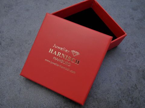 Geschenkschachtel - Viereckig rot - schwarz - 60 x 60 x 24 mm