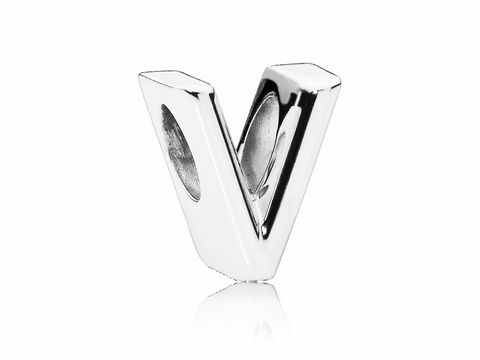 PANDORA - 797476 Charm - Buchstabe V - Letter V - 925 Sterling Silber