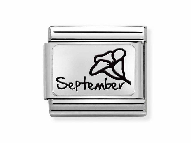 Nomination Classic Silber 330112 21 - Edelstahl - Sterling Silber charm - Monatsblumen September