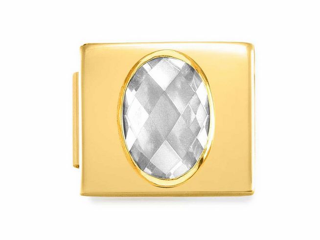 Nomination Classic GLAM Link Zirkonia FACETED Edelstahl Gelbgold - 230606 01 - WEISS Zirkonia