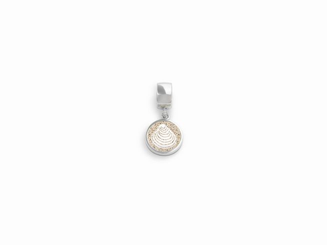 DUR Schmuck F161.MUSCHEL - Sterling Silber Anhänger Charm Muschel Strandsand - Strandsand -