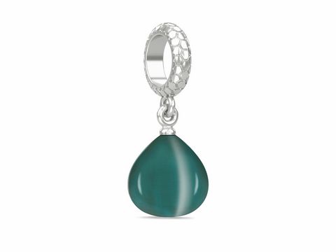 Endless Charm 1302-3 - Teal Snake Eye Silver - Jennifer Lopez JLO - Silber