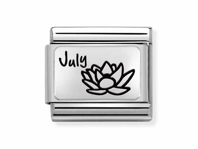 Nomination Classic Silber 330112 19 - Edelstahl - Sterling Silber charm - Monatsblumen Juli