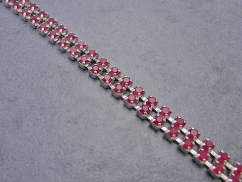 Strass Armband - verführerisch - rubinrot - Strassschmuck - 19,5-21,5 cm