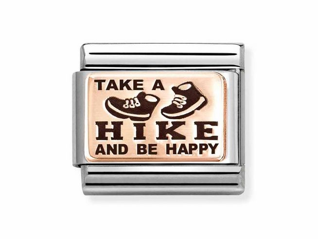 Nomination Classic Roségold 430111 20 - Take a hike and be happy - Emaille