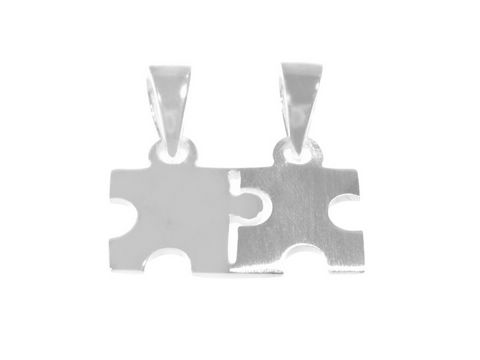 Silber Anhänger - PARTNERANHÄNGER - Kleine PUZZLE