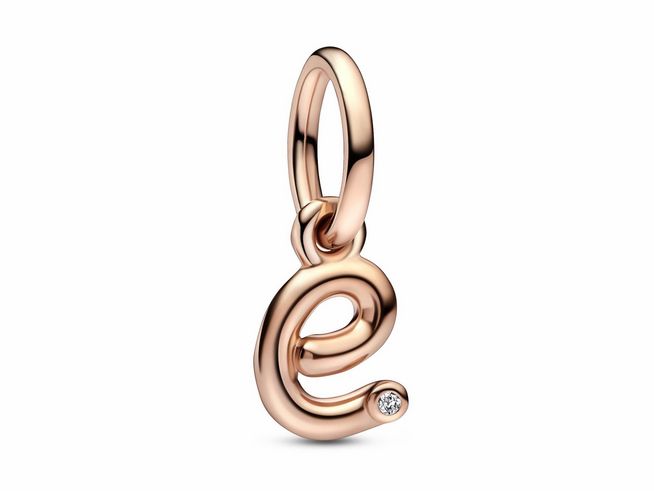 Pandora Charm 782463C01 - Buchstabe E - Roségold Vergoldung - Zirkonia