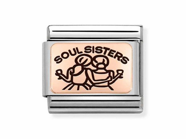 Nomination Classic 430111 09 - PLATTEN - Edelstahl mit Roségold - Soul Sisters