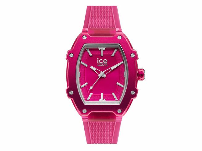 Die Ice Watch Uhr 023323 ICE boliday women Pink in leuchtendem Pink hat ein sportliches Design und ein strapazierfähiges Gummiarmband, ideal für einen modischen Auftritt.