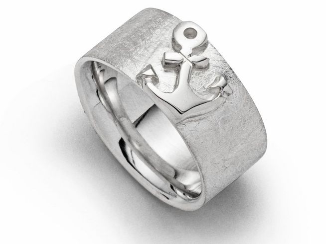 DUR Schmuck R5399.54 - Sterling Silber Ring Fetter Anker - Gr. 54