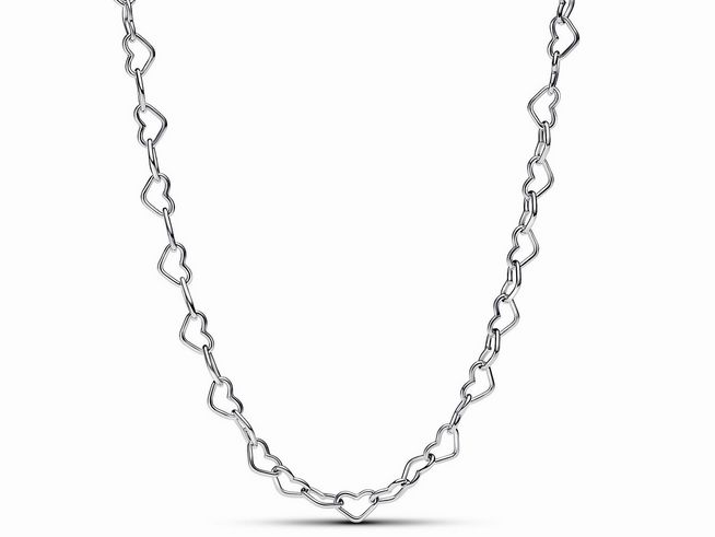 Pandora 393334C00-45 Verbundene Herzen Collier-Halskette - Sterling Silber - 45 cm