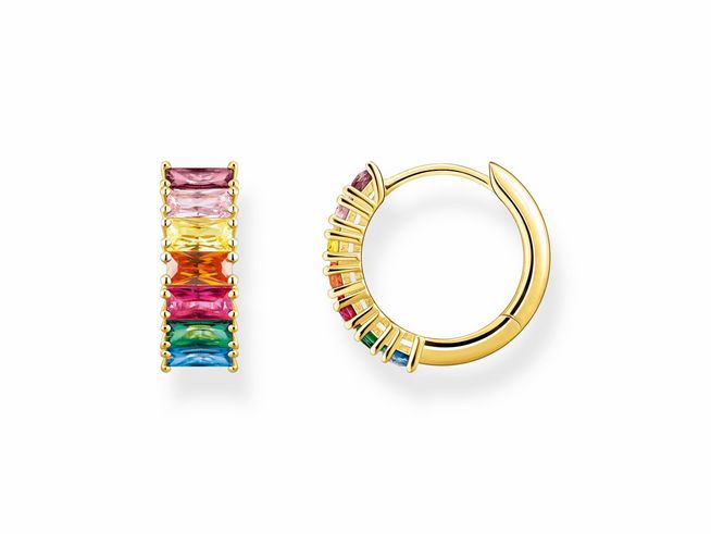 Thomas Sabo CR667-488-7 - Creolen - Sterling Silber verg. Gelbgold - Rainbow - Regenbogen