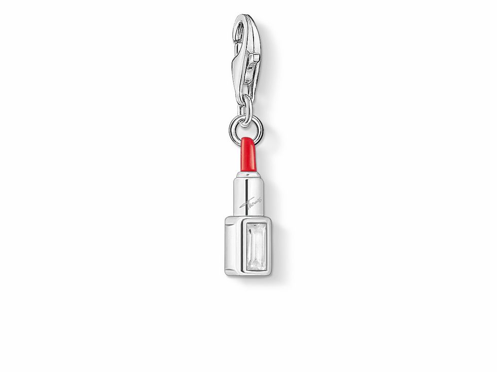 Thomas Sabo Charm-Anhänger 1801-041-27 - Lippenstift - Sterling Silber - Emaille - Zirkonia - weiß/ rot