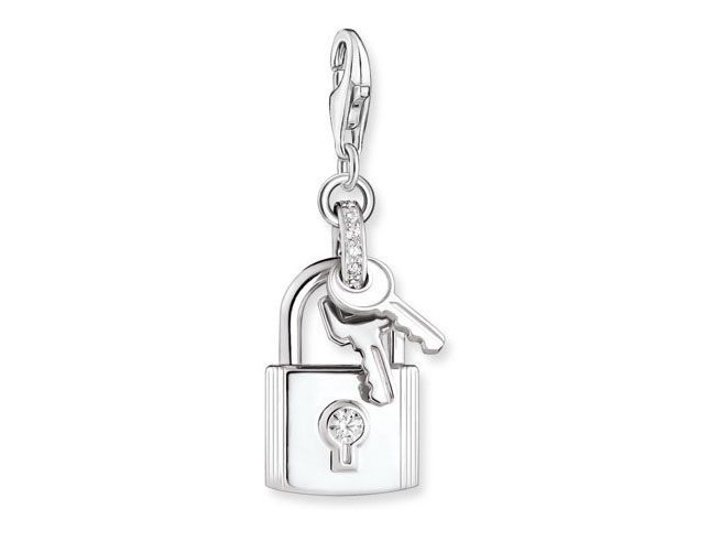 Thomas Sabo Charm-Anhänger - Schloss 1875-051-14 - Sterling Silber - Zirkonia - weiß