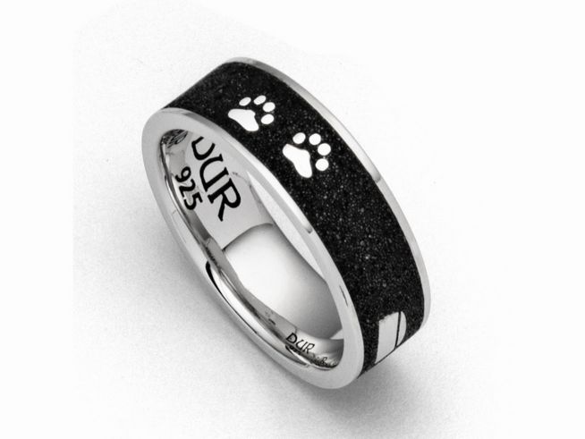 DUR Lavasand Ring Lucky Dog Pfote 2.0 - R5595.54 - Sterling Silber - Gr. 54